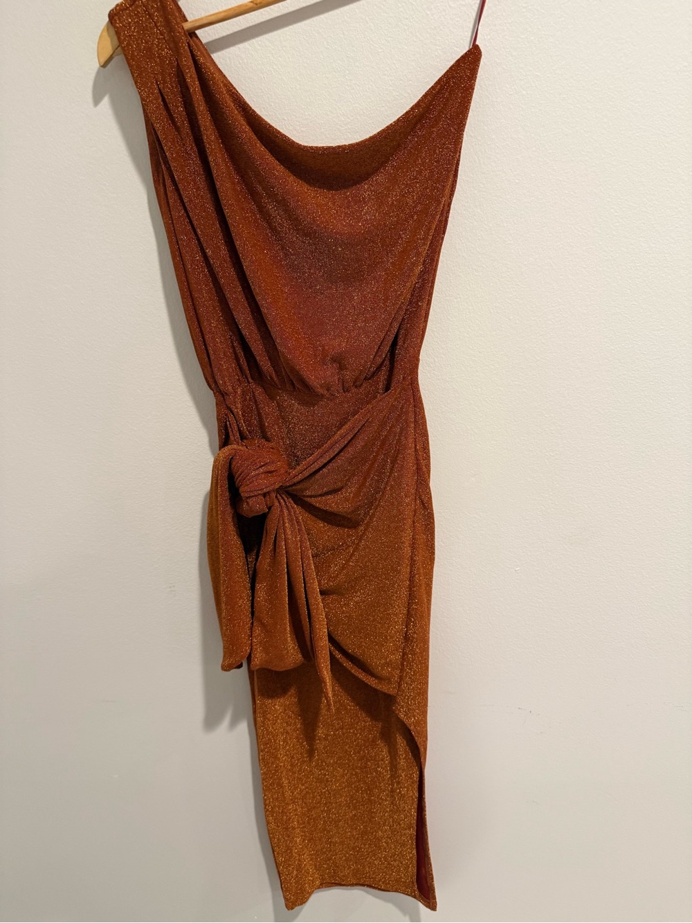 Petal & Pup Santiago Off Shoulder Dress XS Bronze Metallic Fall Wedding Party - Picture 5 of 14